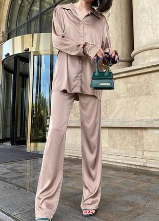 Шелковый костюм в пижамном стиле ⚡ отличное качество