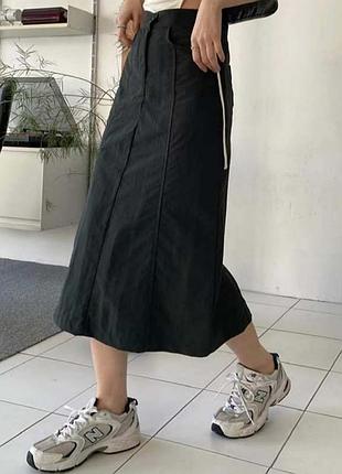 Джинсовая юбка-миди