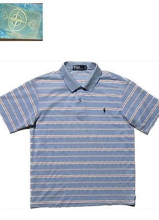 Футболка поло polo ralph lauren вінтаж на двох ґудзиках в полоску