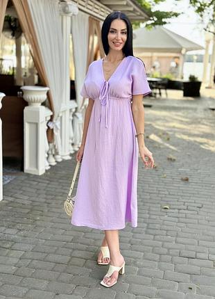 Длинное муслиновое платье