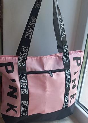 Сумка шопер victoria's secret (pink) шоппер пинк2 фото
