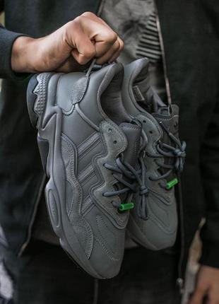 Adidas ozvego ""dark grey/green""🆕 шикарні кросівки адідас 🆕 купити накладений платіж