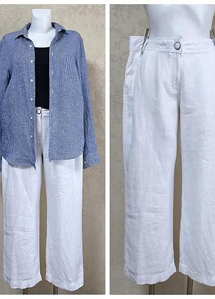 Льняные брюки george с широкими штанинами