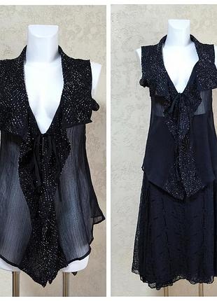 Чёрный полупрозрачный жилет guess