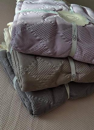 Покривало вафелька з бахромою бавовна