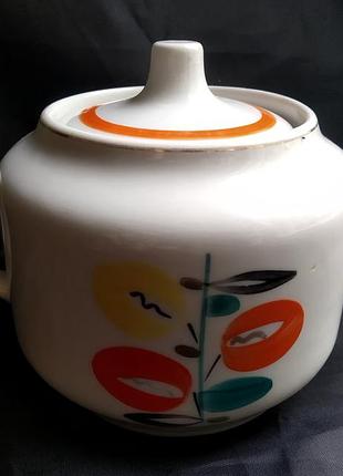 Винтажная сахарница ручная роспись, городница, 1960 год.