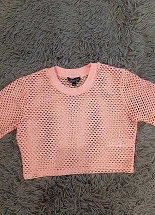 Топ рожевий в сітку topshop, made in turkey