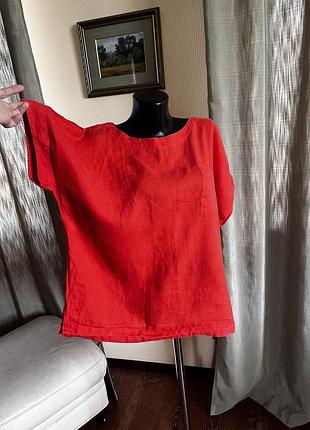 Футболка блузка з льону широка оверсайз