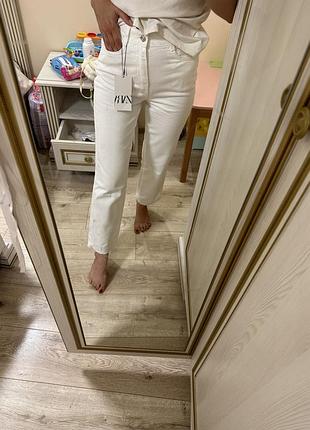 Акція білі молочні джинси zara штани мом mango 36