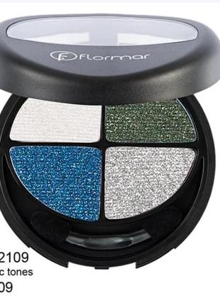 4-х кольорові тіні flormar compact quartet eye shadow electric tones 409