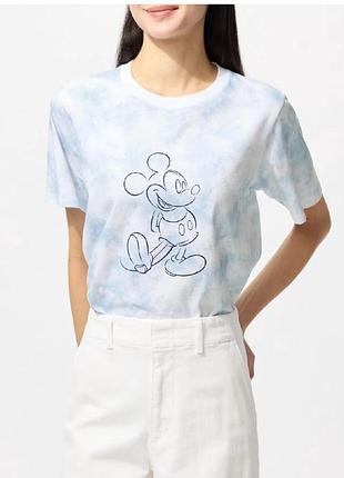 Футболка uniqlo з міккі маусом унісекс бавовняна оверсайз тай дай
