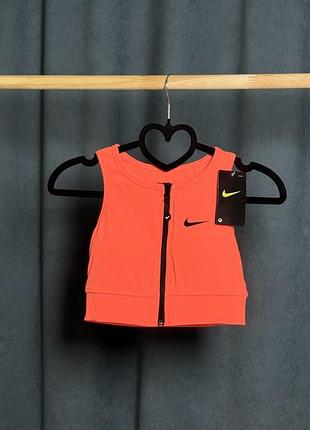 Жіночий яскравий помаранчевий топ/ кроп топ nike
