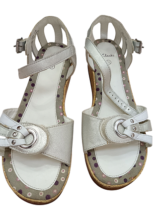 Clarks, кожаные босоножки для девочки р.33-34