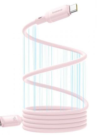 Кабель baseus picogo magnetic liquid silicone type-c to type-c 240w (1m) pink