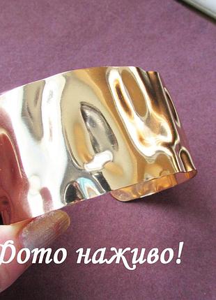 Широкий браслет скоба манжет кафф м'ята пластина, 1229