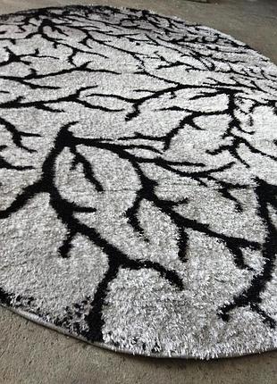 Ковер серый овальный 2х3 турция ворсистый