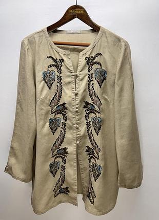 Лляний легкий жакет з вишивкою laura ashley