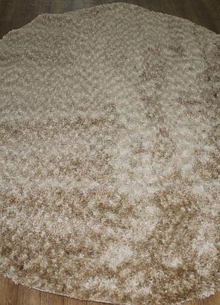 Килим бежевий овальний 2х3 туреччина високоворсний