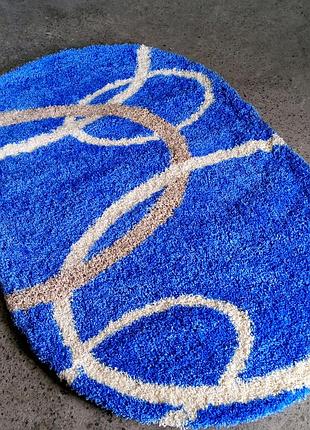 Ковер овальный синий 2x3 турция высоковорсный