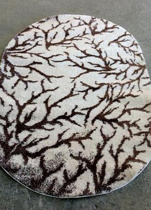 Ковер бежевый овальный 0.8х1.5 турция ворсистый