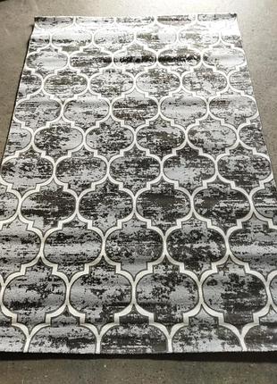 Ковер рельефный серый 1x2 турция прямоугольный
