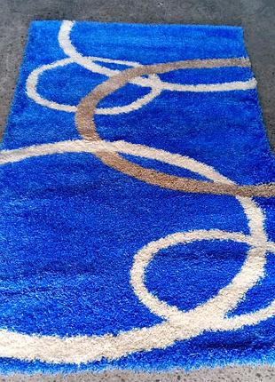 Ковер синий 3x4 турция высоковорсный