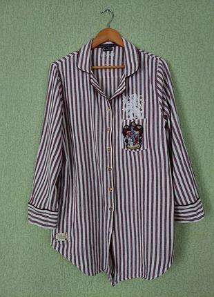 Рубашка пижама harry potter рубашка для дома в полоску 100% коттон