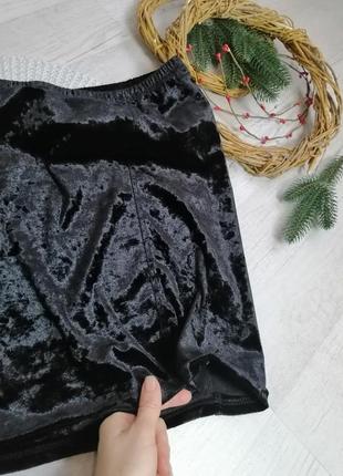 Стильная велюровая юбка - мраморный велюр4 фото