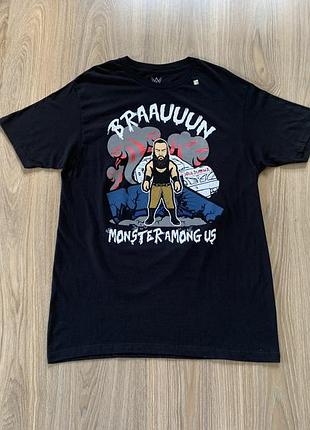 Мужская хлопковая футболка с принтом wwe braun strowman