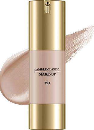 Тональна основа з гіалуроновою кислотою lambre  make up gold 35+ тон №1 / тональний крем з ліфтинг-ефектом ламбре 35+ тон 01