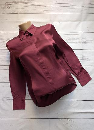 Бордова сорочка massimo dutti