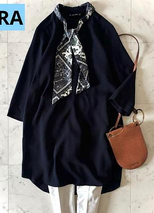 Синя шифонова блуза блузка zara