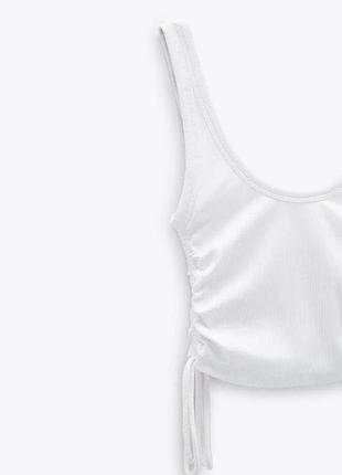 Білий жіночий топ в рубчик zara
