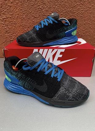 Nike lunar glide 7 бігові оригінальні кросівки 40 чорно синього кольору 🔥