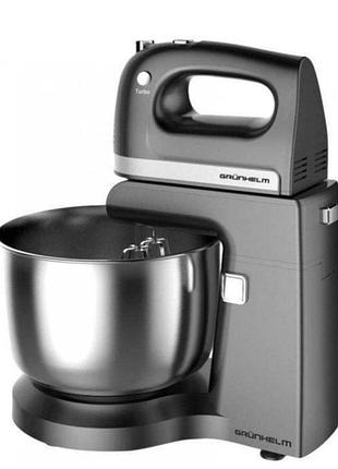 Міксер стаціонарний grunhelm grm662b з металевою чашею 3.5 500 вт чорний
