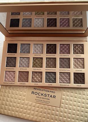 Палетка тіней revolution pro rockstar gold edition