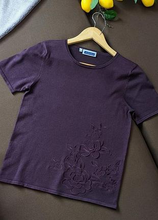 Уплотненная футболка из шелка с вышивкой от austin reed англия