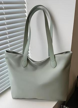 Жіноча сумка-шопер текстильна з довгими ручками