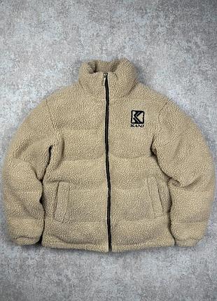 Жіночий плюшевий пуховик karl kani розмір xs-s