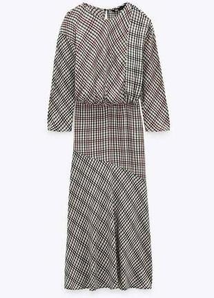 Стильное платье zara в клетку m/l🌹