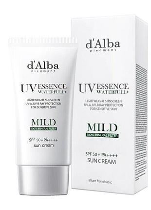 Сонцезахисний крем d'alba waterfull mild sunscreen spf 50+pa+++ для чутливої шкіри 50 мл