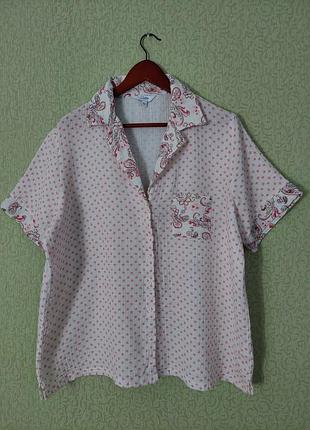 Муслиновая рубашка пижамная жатка рубашка для дома