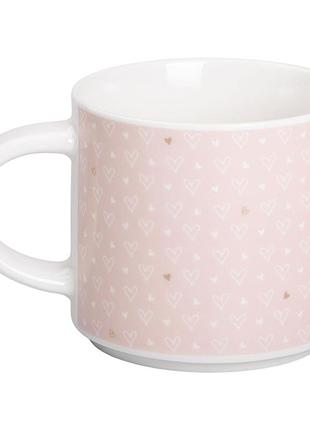 Кружка керамическая 350 (мл) для кофе и чая розовая rx-n240126p