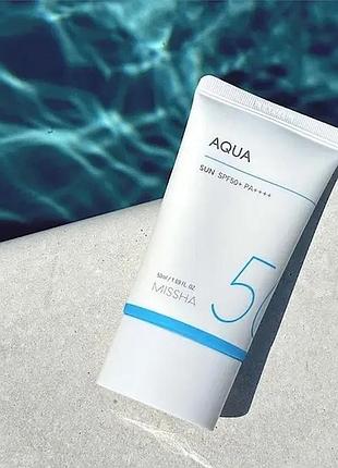 Сонцезахисний крем missha — all-around safe block aqua sun spf50+/pa++++- 50ml