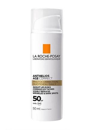 Антивіковий сонцезахисний крем для обличчя la roche-posay anthelios age correct spf 50+ 50 мл