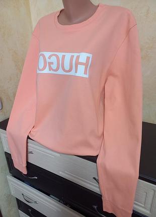 Свитер женский hugo boss 100% cotton персиковый цвет xl-xxl
