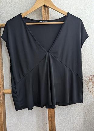 Топ блуза футболка zara розмір l рубчик