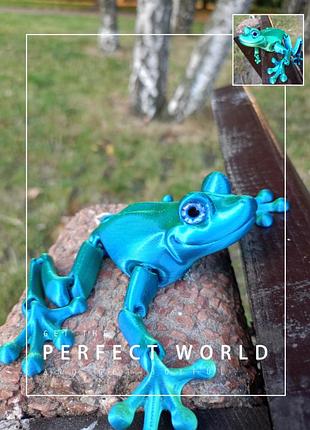 Красивая игрушка 3 d - куколка, 🐸,жаба,жабка зелено блакитна (красивая игрушка жабка ,жаба )