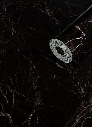 Самоклеюча вінілова плитка в рулоні чорний мармур 3000х600х2мм глянец sw-00001289