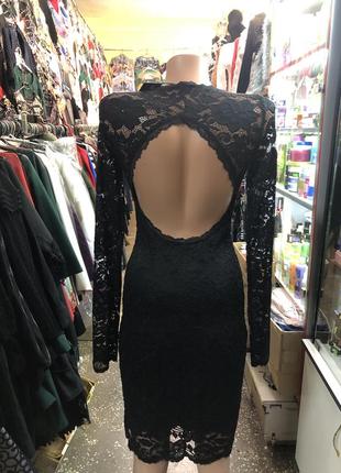 Черное ажурное платье2 фото
